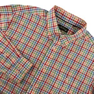Orvis Mens Wrinkle Free Plaid Button Down Shirt Long Sleeve Casual Mens L Multi